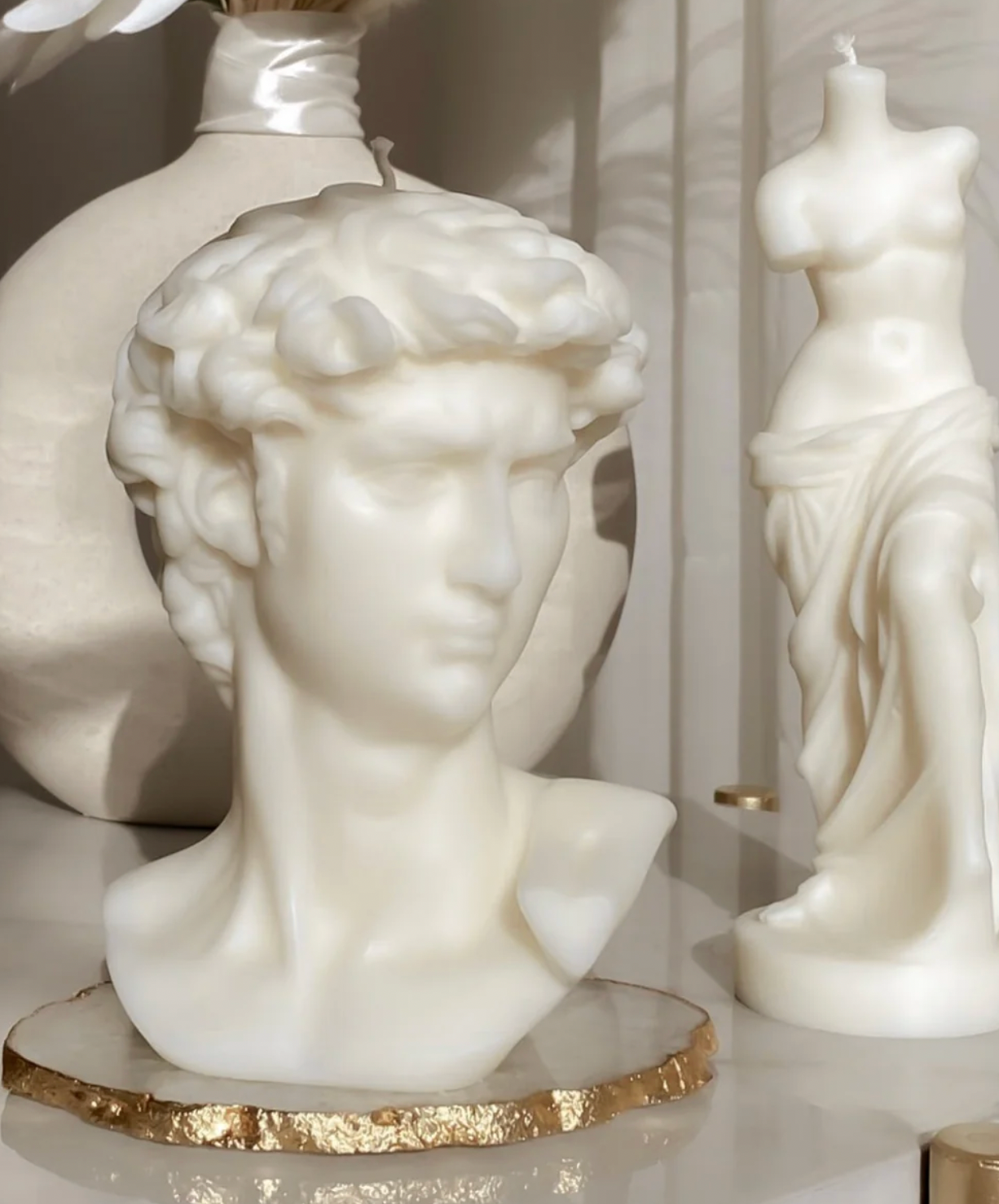 Roman Man Sculptured Candle