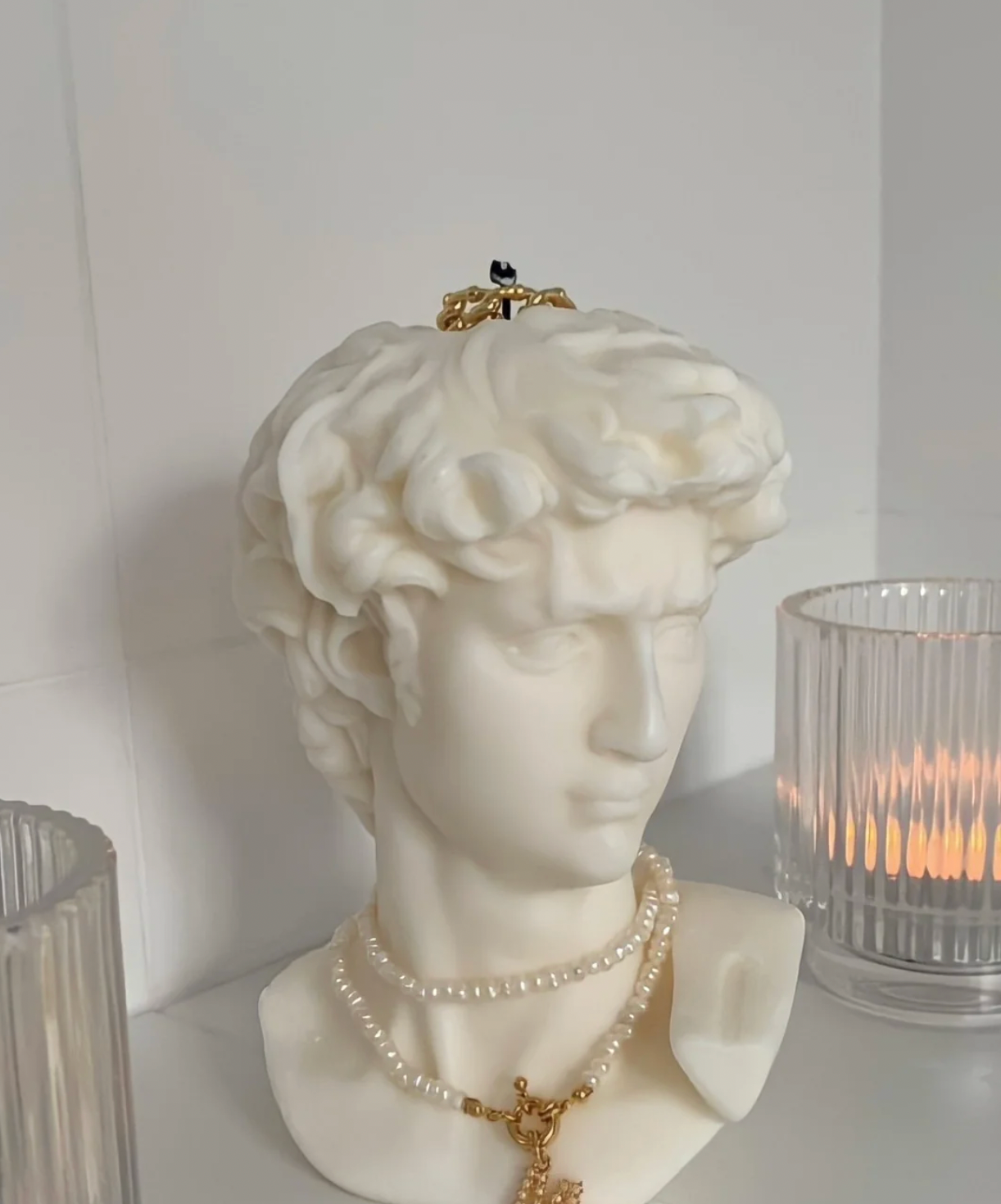 Roman Man Sculptured Candle