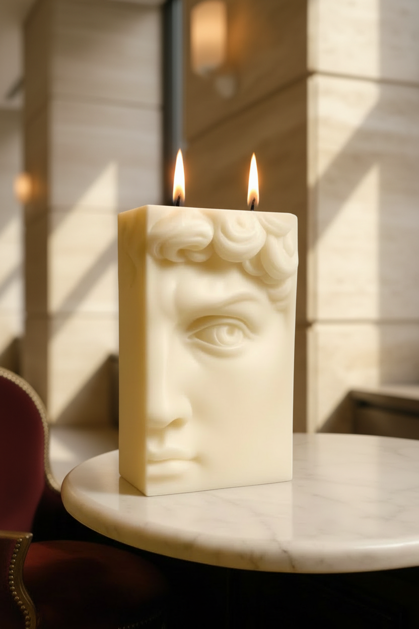 Michelangelo Abstract Face Candle
