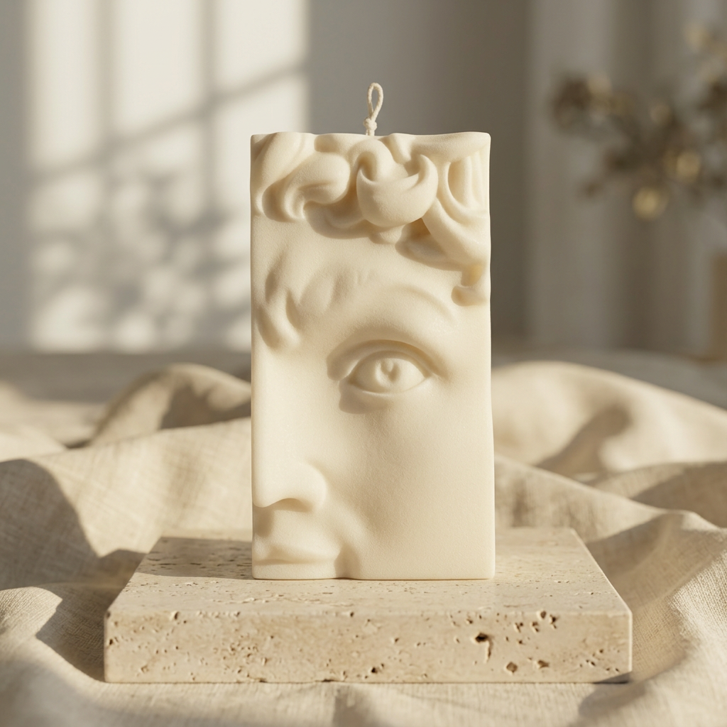 Michelangelo Abstract Face Candle